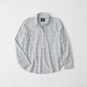 A&F Women's Plaid Flannel Popover